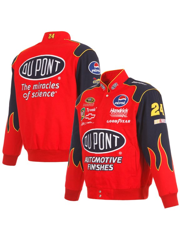 Men's JH Design Red Jeff Gordon DuPont Twill Driver Uniform Full-Snap Jacket