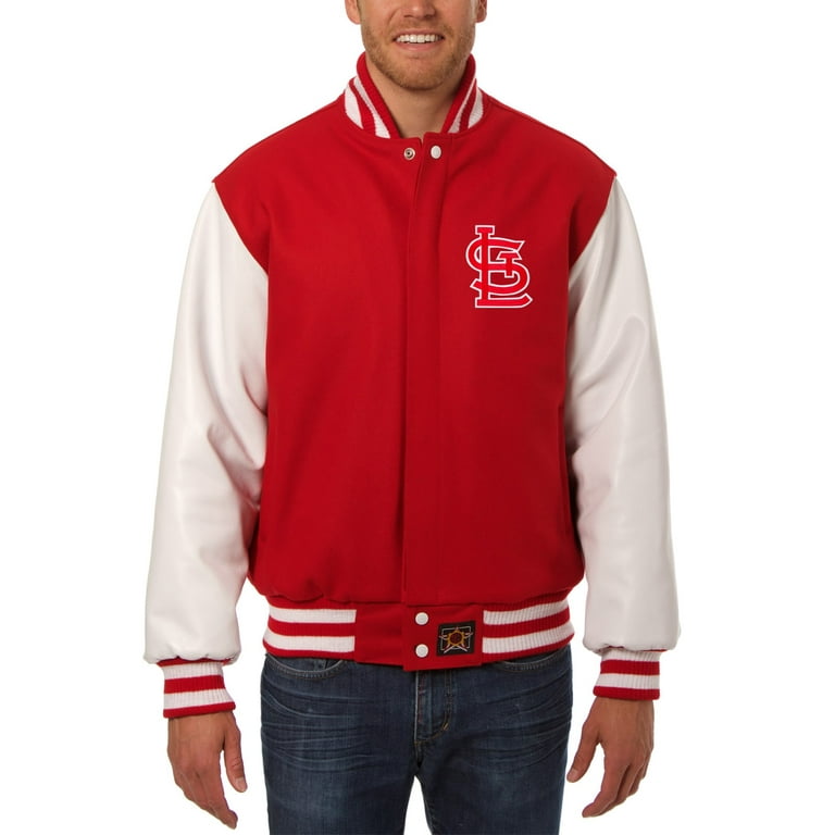 Men's JH Design Red/White St. Louis Cardinals Big & Tall Wool & Leather  Jacket 