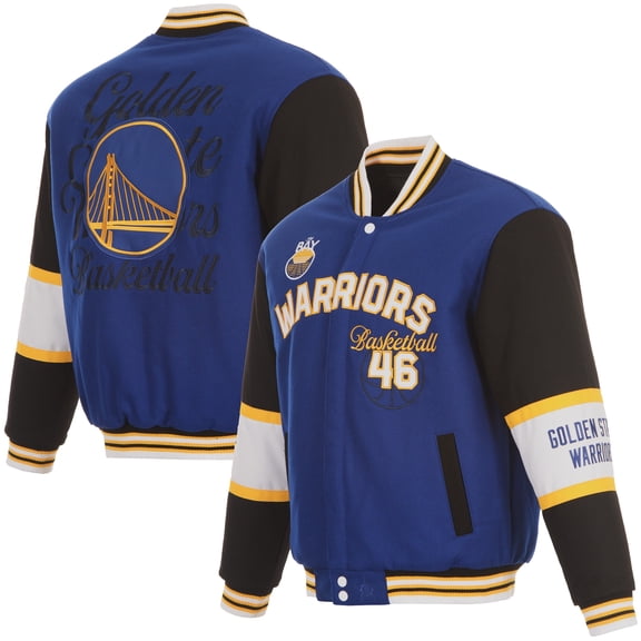 Men's-JH Design  Royal Golden State Warriors Reversible Wool Full-Zip Jacket