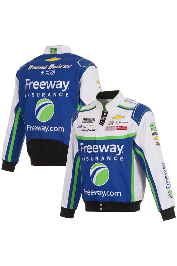Men's JH Design Royal/White Daniel Suarez Freeway Insurance Full-Snap Twill Uniform Jacket