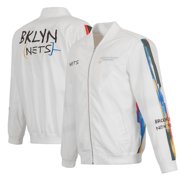 Mens JH Design White Brooklyn Nets 2022/23 City Edition Full-Zip Nylon Bomber Jacket