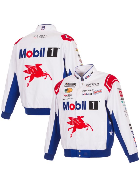 Men's JH Design White Chase Briscoe 2026 Mobil Full-Snap Twill Racing Jacket