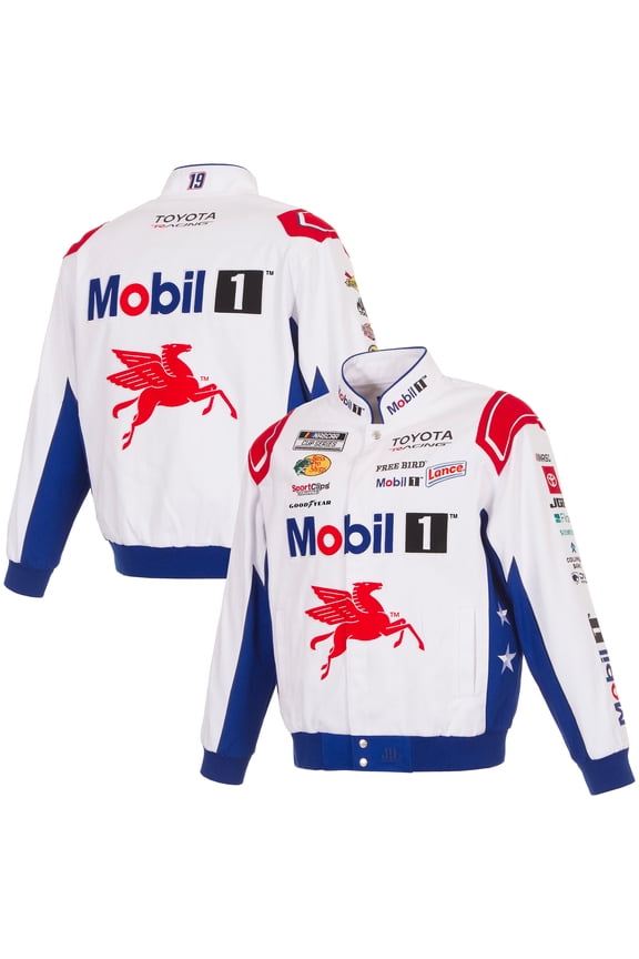 Men's JH Design White Chase Briscoe 2026 Mobil Full-Snap Twill Racing Jacket