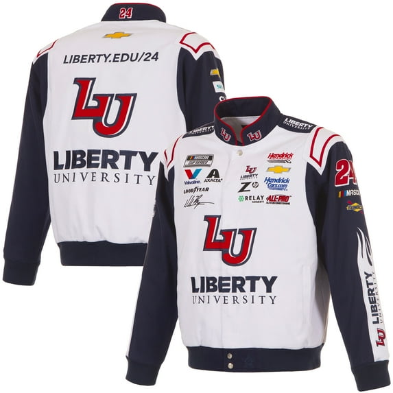 Men's JH Design White William Byron Liberty University Full-Snap Twill Uniform Jacket
