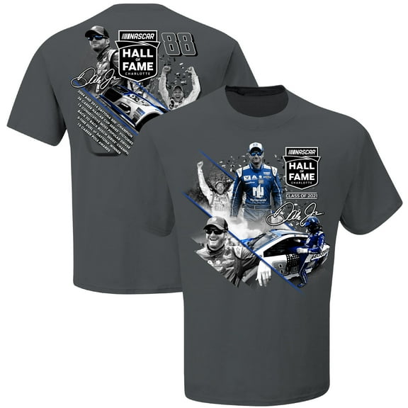 Men's JR Motorsports Official Team Apparel Charcoal Dale Earnhardt Jr. NASCAR Hall of Fame Class of 2021 Graphic 2-Spot