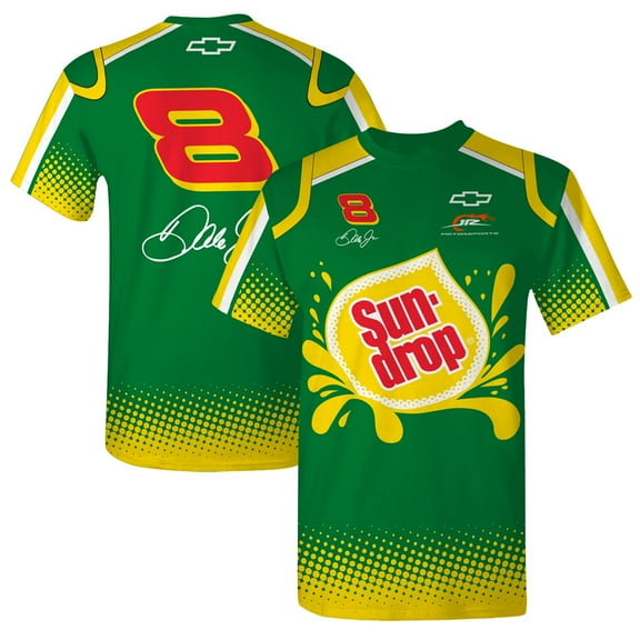 Men's JR Motorsports Official Team Apparel  Green/Yellow Dale Earnhardt Jr. Sun Drop Uniform T-Shirt