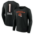 thumbnail image 1 of Men's Ja'Marr Chase Black Cincinnati Bengals Team Wordmark Player Name & Number Long Sleeve T-Shirt, 1 of 3