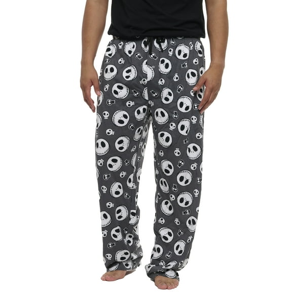 Men's Jack Skellington Pajama Pants Lounge Wear Nightmare Before Christmas Gray