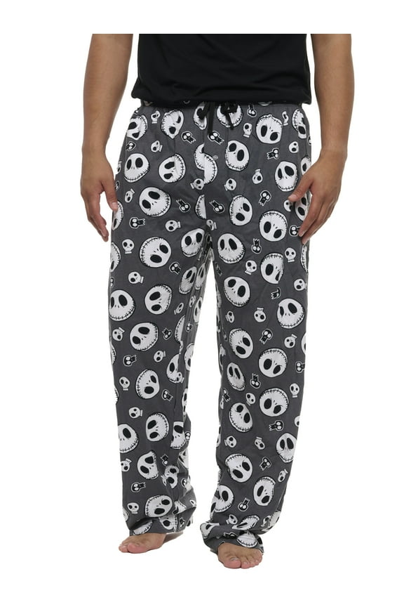 Men's Jack Skellington Pajama Pants Lounge Wear Nightmare Before Christmas Gray