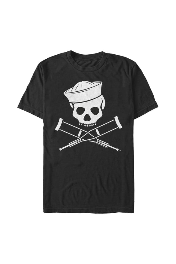 Men's Jackass Sailor Skull And Crutches Logo  Graphic T-Shirt