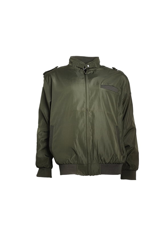 Men's Jacket Athletic Lightweight Water Resistant Full-Zip Slim Fit Racer Coat, Green, 3XL