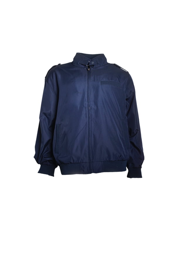 Men's Jacket Athletic Lightweight Water Resistant Full-Zip Slim Fit Racer Coat, Navy, 3XL