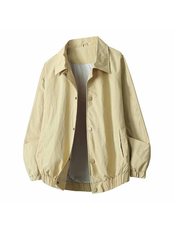 Men's Jacket – Classic Windbreaker Nylon Water Resistance Relaxed Fit Snaps Blank Coat