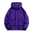 thumbnail image 1 of Men's Jacket Fashion Casual Outdoor Workwear Pocket Loose Hooded Jackets Solid Color Top, 1 of 3