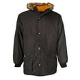 thumbnail image 1 of Men's Jacket Heavy Weight Puffer Water Resistant Faux Fur Trim Hood Parka Coat, Black, 3XL, 1 of 3
