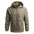thumbnail image 1 of Men's Jacket Hooded Water Resistant Camping Jackets Male Work Wear Clothes，Size M-3XL, 1 of 8