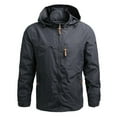 thumbnail image 1 of Men's Jacket Hooded Water Resistant Camping Jackets Male Work Wear Clothes，Size M-3XL, 1 of 8