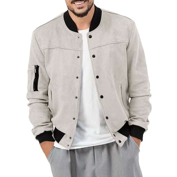 Men's Jacket Lightweight Casual Spring Fall Windbreaker Zip Up Coat With Pocket