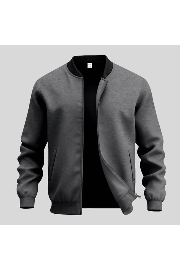 Men's Jacket Lightweight Casual Windbreaker Zip Up Coat With Pocket