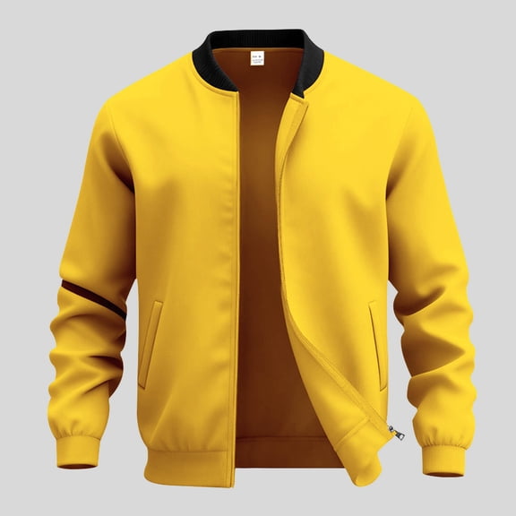 Men's Jacket Lightweight Casual Windbreaker Zip Up Coat With Pocket