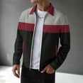 thumbnail image 1 of Men's Jacket Lightweight Waffle Knit Jacket Color Block Zip Up Tops with Pockets Casual Spring Fall Coats for Outdoor Golf, 1 of 9