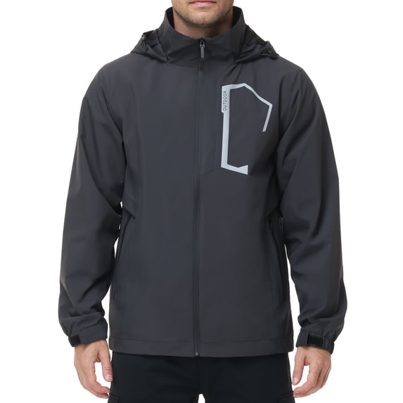 Men's Jacket Lightweight Waterproof Hooded Rain Jacket Outdoor Raincoat Shell Jacket for Hiking Travel