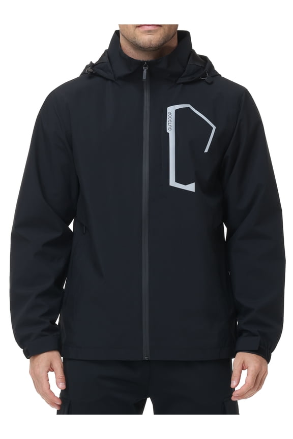 Men's Jacket Lightweight Waterproof Hooded Rain Jacket Outdoor Raincoat Shell Jacket for Hiking Travel