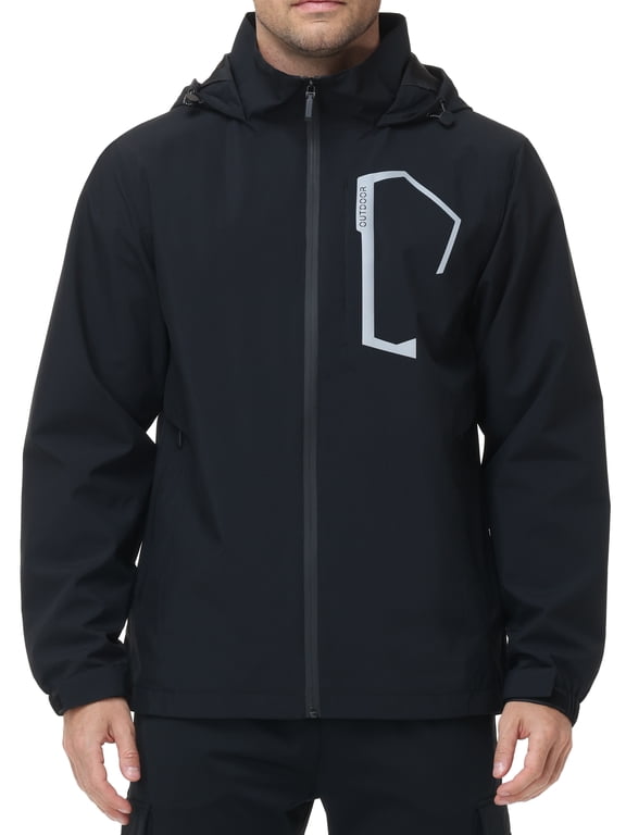 Men's Jacket Lightweight Waterproof Hooded Rain Jacket Outdoor Raincoat Shell Jacket for Hiking Travel