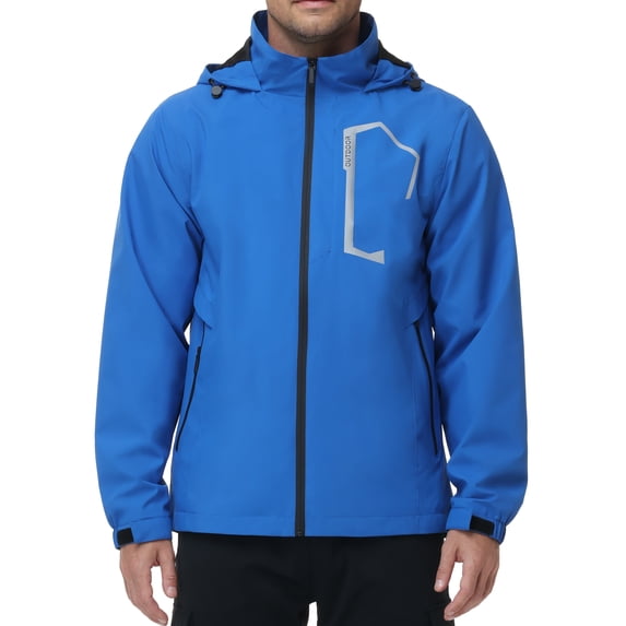 Men's Jacket Lightweight Waterproof Hooded Rain Jacket Outdoor Raincoat Shell Jacket for Hiking Travel