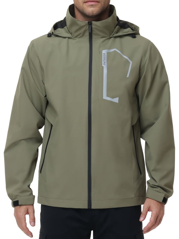 Men's Jacket Lightweight Waterproof Hooded Rain Jacket Outdoor Raincoat Shell Jacket for Hiking Travel
