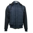 thumbnail image 1 of Men's Jacket Long Sleeve Drawstring Closure Hooded Casual Hybrid Sweatshirt Coat, Black, 2XL, 1 of 2