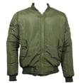 thumbnail image 1 of Men's Jacket Long Sleeve Full Zip Up Snap Two Pocket Casual Ribbed Cuff Coat, Olive, 2XL, 1 of 2