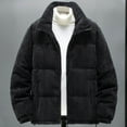 thumbnail image 1 of Men's Jacket Men Warm Thicken Corduroy Padded Coat Solid Zipper Pockets Stand Collar Coat Jacket Men Jackets for Men Light Jackets for Men Winter Jackets for Men Coats for Men, 1 of 6