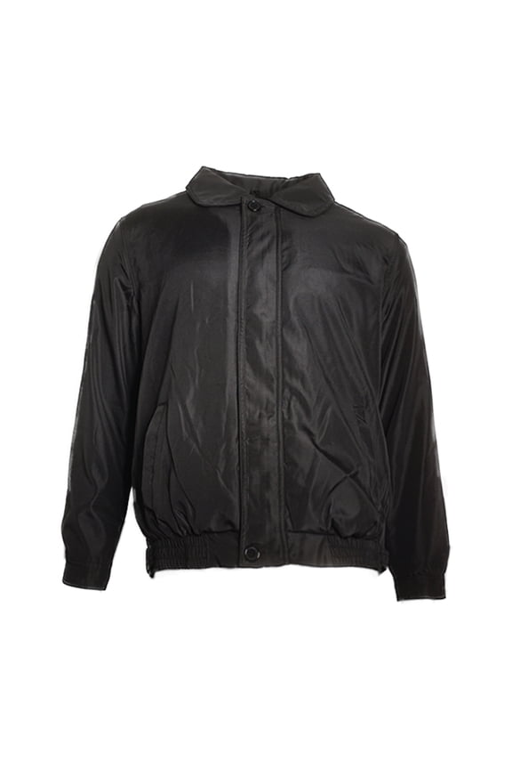 Men's Jacket Microfiber Golf Sport Water Resistant Zip Up Windbreaker Coat, Black, 2XL