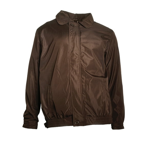 Men's Jacket Microfiber Golf Sport Water Resistant Zip Up Windbreaker Coat, Brown, XS