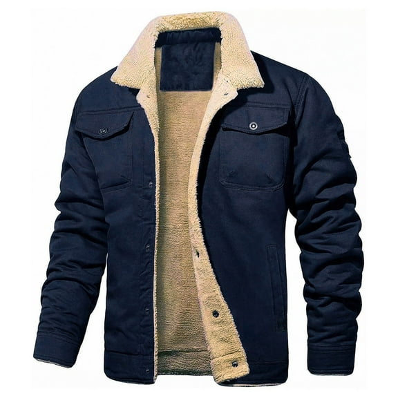 Men's Jacket Soft Warm Cardigan Sweater Coat with Pockets Stylish Casual Outerwear for Winter Comfort