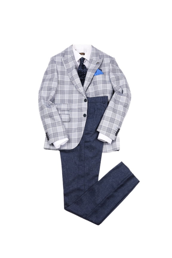 Men's Jacket, Stylish Fitted Polyester Soft Textured Blue Jacket