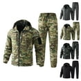 thumbnail image 1 of Men's Jacket Suit Workwear Wear Resistant Camouflage Hooded Training Suit, for Mountaineering Outdoor Winter Adventures and Tough Environments,Gray,L, 1 of 7