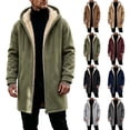 thumbnail image 1 of Mens Fleece Full Zip Hoodie Casual Solid Color Outdoor Pocket Long Sleeve Warm Hoodie Coat, 1 of 7