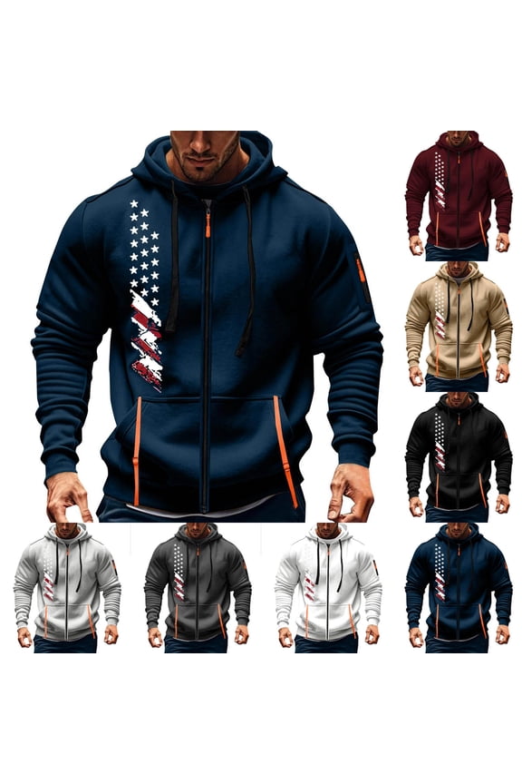 Men's Jacket Waterproof Coat Men's Cargo Solid Color Multiple Pockets Sports Ditness Training Long Sleeved Hooded Casual Jacket Black Xxl
