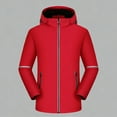 thumbnail image 1 of Men's Jacket Waterproof Jackets for Men Winter Sherpa Fleece Lined Zip up Hooded Coats with Reflective Strip Hiking Windproof Long Sleeve Zipper Pockets Raincoats Outdoor Outerwear, 1 of 6