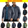 thumbnail image 1 of Men's Jacket Winter Sherpa Lined Warm Thick Trucker Cargo Coat with Pockets Gray S, 1 of 9