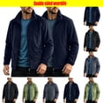thumbnail image 1 of Men's Jacket Winter Sherpa Lined Warm Thick Trucker Cargo Coat with Pockets Navy S, 1 of 9