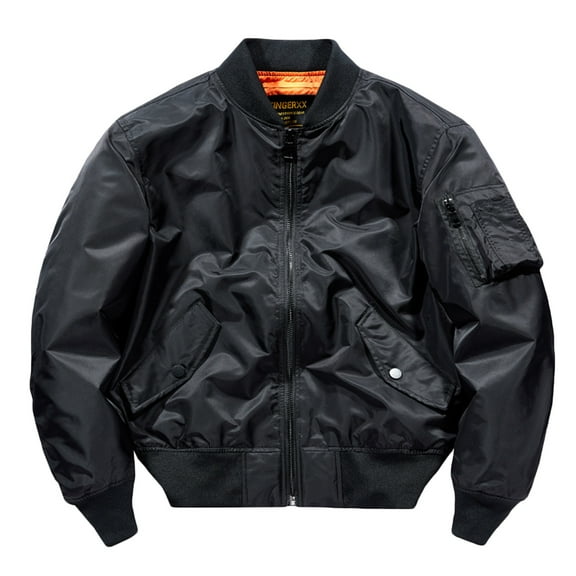 Men's Jacket Winter Vintage Warm Bomber Jackets Full Zip Windbreaker Casual Windproof Jackets Coats with Pockets