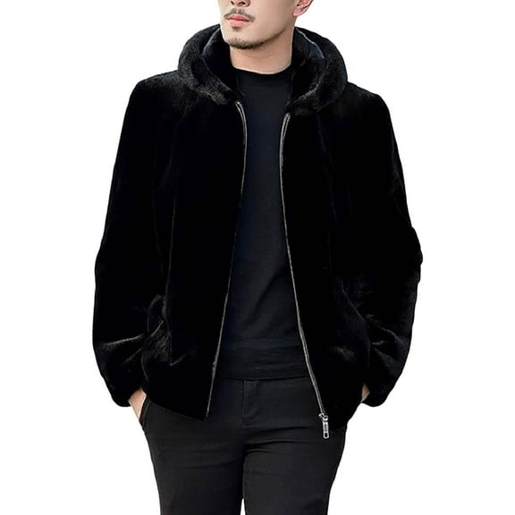 Men's Jacket Winter Warm Hooded Coat Casual Short Outerwear Lightweight Comfortable Stylish