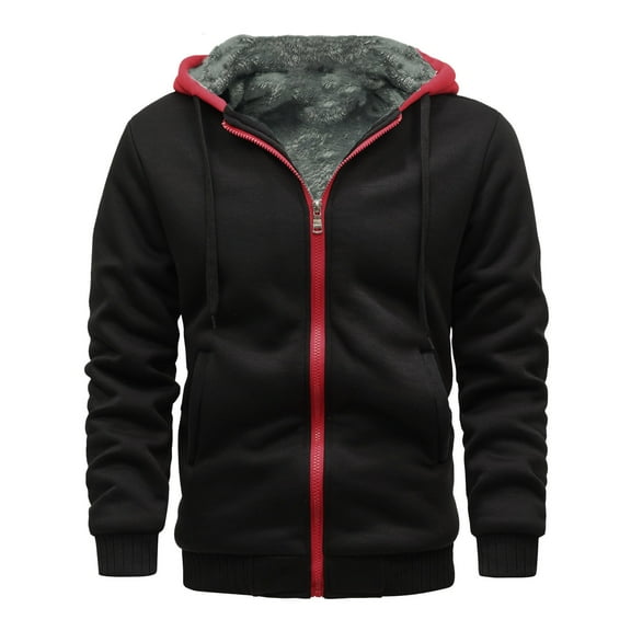 Men's Jacket Winter Warm Soft Comfortable Lightweight Windproof Outdoor Casual Zippered Hooded Coat for Cold Weather