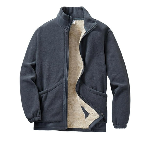 Men's Jacket Winter Warm Thickened Casual Coat Soft Lined Outerwear Lightweight Windproof Comfortable