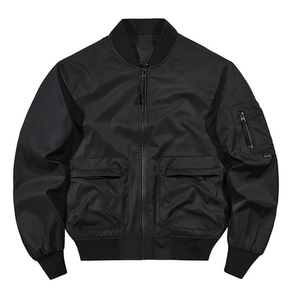 Men's Jacket Wool Blend Letterman Bomber Jacket Baseball Lightweight Jacket Solid Color Baseball Suit Functional Multi Pocket Coat Work Jacket