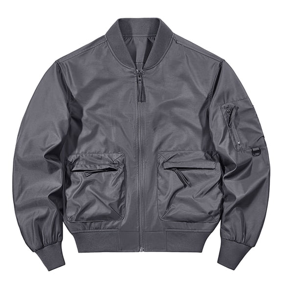 Men's Jacket Wool Blend Letterman Bomber Jacket Baseball Lightweight Jacket Solid Color Baseball Suit Functional Multi Pocket Coat Work Jacket