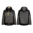 thumbnail image 1 of Men's Jacket Zip Up Windbreaker Color Block Gray Rain Jacket Softshell Mountaineering Hood Waterproof Men's Coat, 1 of 3